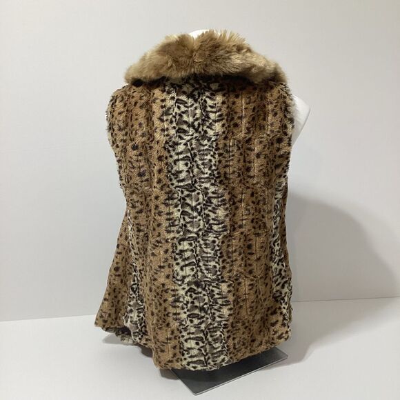 Faux Frenzi by DENA Animal Print Fake Fur Vest S - Picture 3 of 5